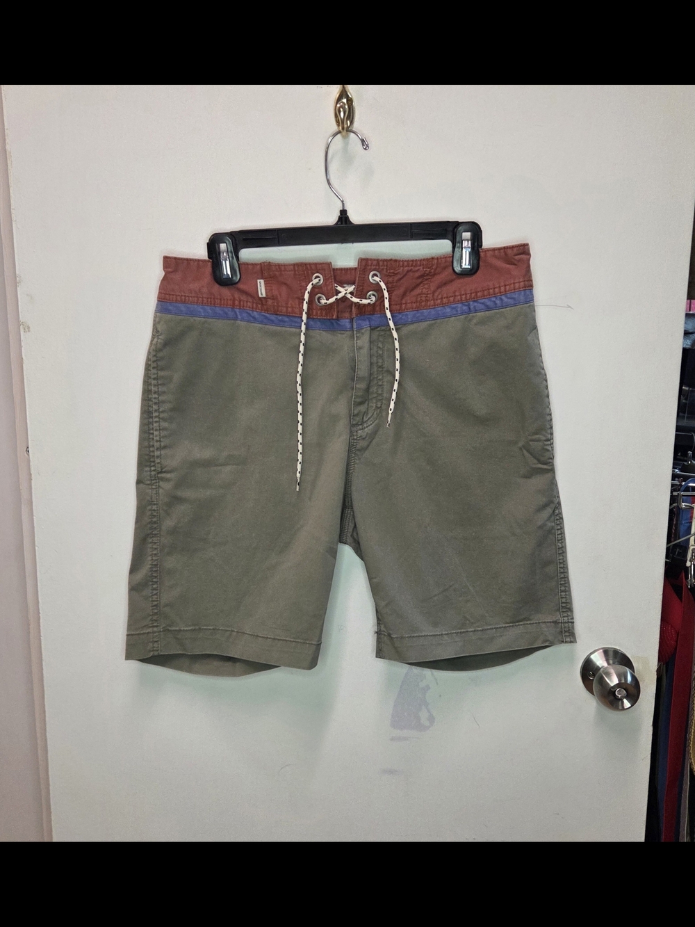 Quiksilver Street Trunk Yoke Colorblock Walk Shorts Olive Green Men's Size M